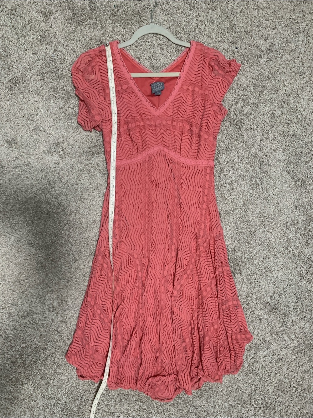 Y2K Rabbit Rabbit Rabbit Pink Lace Fluttery Sleeves Mini Dress - Picture 6 of 9